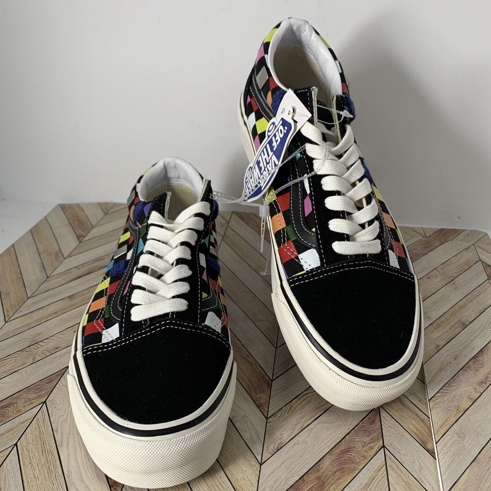 New Vans Old Skool 36 DX Anaheim Factory Mix Checkerboard Black‎ Sneakers Sz 8.5